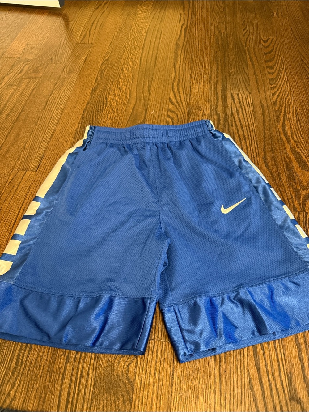 Nike Royal Blue Mesh Basketball Shorts with White Swoosh